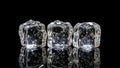 Ice Cubes on Black Glossy Surface Royalty Free Stock Photo