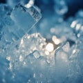 ice cubes blue background A frozen ice background with a textured and crystalline surface. The ice has a blue and white color Royalty Free Stock Photo