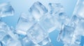 ice cubes on a blue background. seamless texture. close-up Generative AI Royalty Free Stock Photo