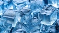 Ice cubes on blue background. Selective focus. Shallow depth of field Royalty Free Stock Photo