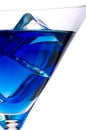 Ice cubes in a blue martini Royalty Free Stock Photo