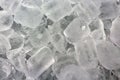 Ice cubes in a bucket of cold storage. Royalty Free Stock Photo