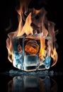 The ice cubes are burning. AI Generated