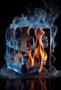 The ice cubes are burning. AI Generated