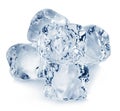 Ice cubes close-up on white background. Clipping pats Royalty Free Stock Photo