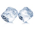 Ice cubes close-up on white background. Clipping pats Royalty Free Stock Photo