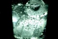 Ice cubes in crystal glass soda water elegant