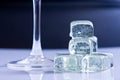 Ice cubes and glass Royalty Free Stock Photo