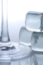 Ice cubes and glass foot Royalty Free Stock Photo