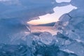 Ice cubes in the Ice lake in Winter of Korea, Dumulmeori, Yangpyeong, South Korea Royalty Free Stock Photo
