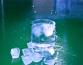 Ice cubes on an iced water surface Royalty Free Stock Photo
