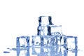 Ice cubes isolated on white background Royalty Free Stock Photo