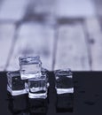 Glass cubes and reflections - abstract dark photo Royalty Free Stock Photo