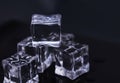 Glass cubes and reflections - abstract dark photo Royalty Free Stock Photo