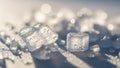 Lighting enhances the translucency and the texture of the ice Royalty Free Stock Photo