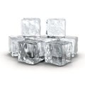 Ice Cubes Set on White Background Royalty Free Stock Photo