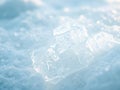 Ice cubes on the snow background Shallow depth of field Royalty Free Stock Photo