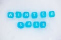 Ice cubes in the snow, winter sale Royalty Free Stock Photo