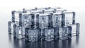 Ice Cubes Stack on Reflective Surface Royalty Free Stock Photo