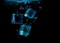 Ice cubes underwater Royalty Free Stock Photo