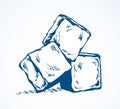 Ice cubes. Vector drawing Royalty Free Stock Photo