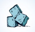 Ice cubes. Vector drawing Royalty Free Stock Photo