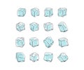 Ice cubes. Vector illustration Royalty Free Stock Photo