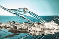 Ice cubes and water splash on Royalty Free Stock Photo