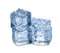 ice cubes on white background Royalty Free Stock Photo