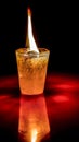 Ice cup on fire Royalty Free Stock Photo
