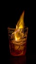 Fire and Ice - Ice cup on fire Royalty Free Stock Photo