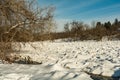 Ice Dam on the Housatonic River Royalty Free Stock Photo