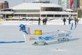 Ice Dragon Boat at Winterlude on Dow`s Lake Royalty Free Stock Photo