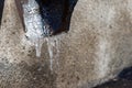 Ice on the drainpipe Royalty Free Stock Photo