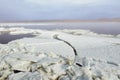 Ice drift on the river. End of winter. Huge white ice floes crack.Spring is coming. Royalty Free Stock Photo