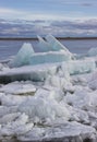 Spring landscape with ice floes Royalty Free Stock Photo