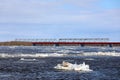 Ice drift in Siberia on the river Nadym may day