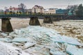 Ice drifting on the river Royalty Free Stock Photo