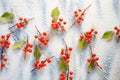 ice-encased salal berries with a backdrop of shadows