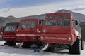 Ice Explorer Buses, Athabasca Glacier, Alberta, West Canada