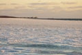 Ice along Sconticut Neck shoreline in Fairhaven, Massachusetts Royalty Free Stock Photo