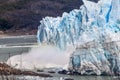 Ice falling from Perito Moreno glacier causing a big wave, Argenti Royalty Free Stock Photo