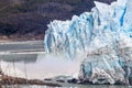 Ice falling from Perito Moreno glacier causing a big wave, Argenti Royalty Free Stock Photo