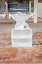 Ice figure shown in Muzeon sculpture park in Moscow. Royalty Free Stock Photo