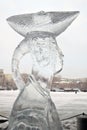 Ice figure shown in Muzeon sculpture park in Moscow. Royalty Free Stock Photo