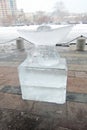 Ice figure shown in Muzeon sculpture park in Moscow. Royalty Free Stock Photo