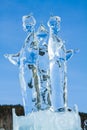 ice figures of buryat people in traditional clothes Royalty Free Stock Photo