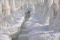 Ice figures formed in the Black Sea in winter. Lumps of ice Royalty Free Stock Photo