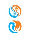 Ice and fire logo , gass logo vector