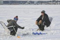 Ice Fishing Barrie, Ontario, Canada Royalty Free Stock Photo